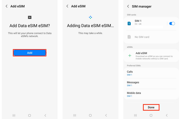 Aprobar la instalación de la eSIM