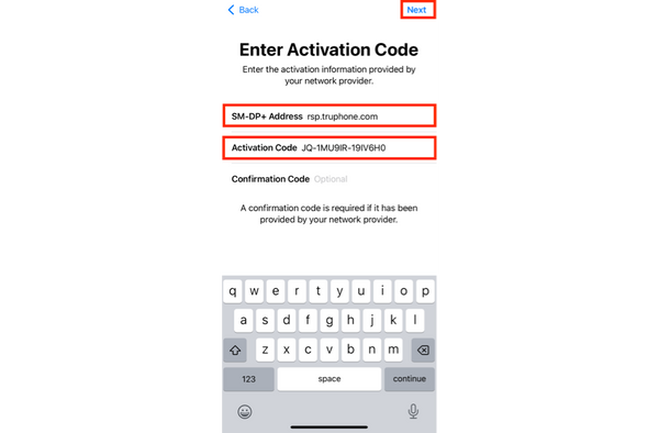 Introduce el código de activación